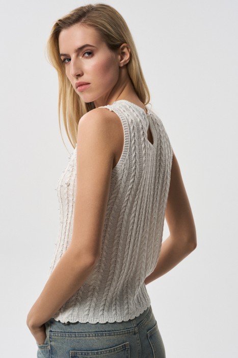 трикотажный топ с декором по цене 2680 руб вид справа