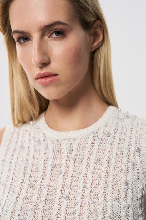 трикотажный топ с декором из россии вид сбоку