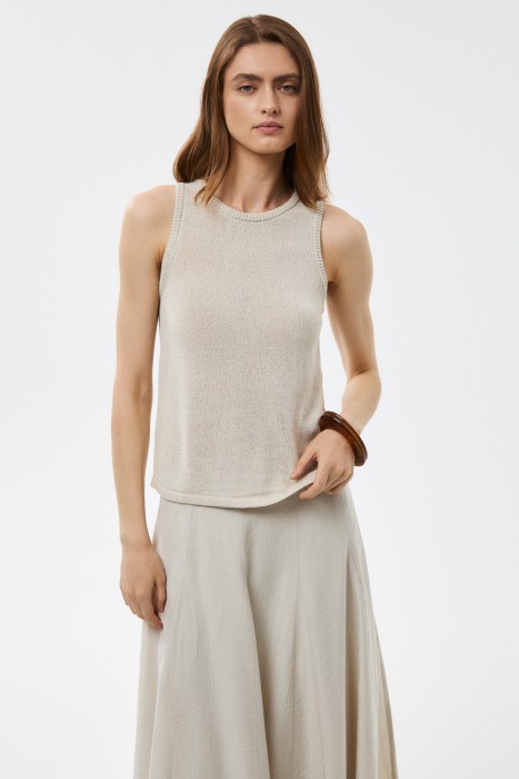 трикотажный топ от бренда снежная королева вид слева