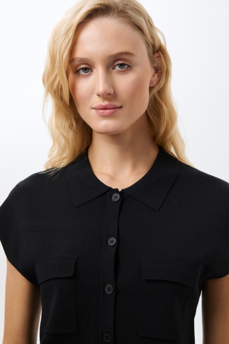 трикотажный жилет из россии вид сбоку