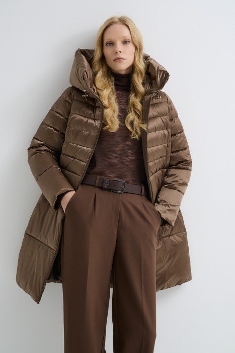 удлиненная куртка с капюшоном 726229003 фотография