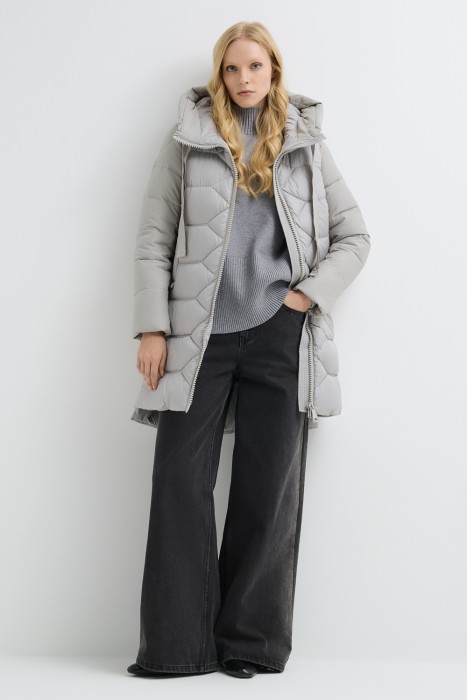 удлиненная куртка с капюшоном 725038003 фотография