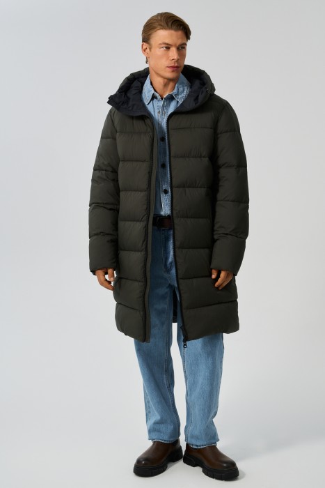 удлиненная зимняя куртка с капюшоном 780049003 фотография