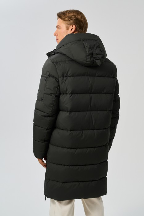 удлиненная зимняя куртка с капюшоном по цене 6520 руб вид справа