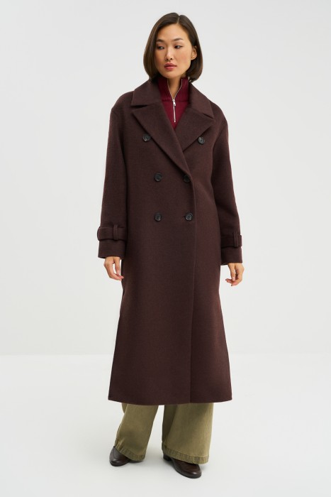 удлиненное пальто от бренда снежная королева вид слева