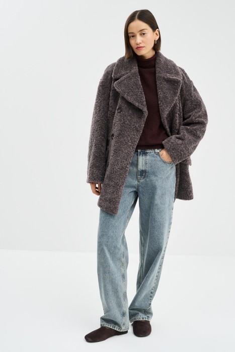 укороченное пальто из натуральной шерсти 785722003 фотография