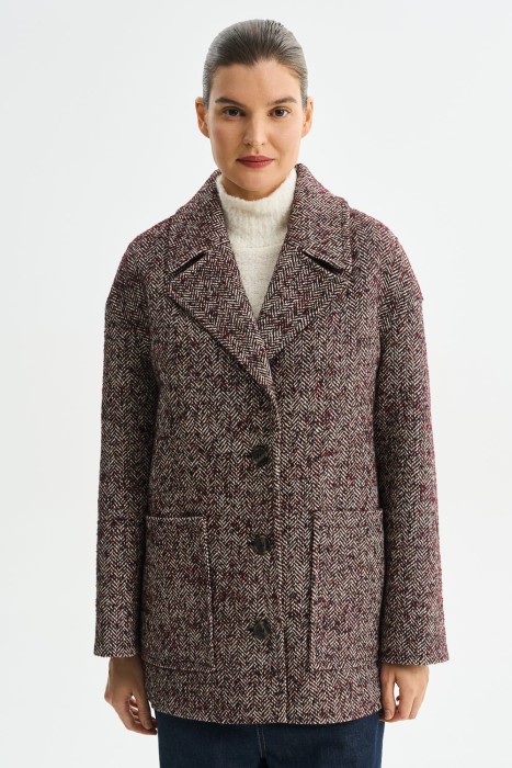 укороченное пальто от бренда снежная королева вид слева