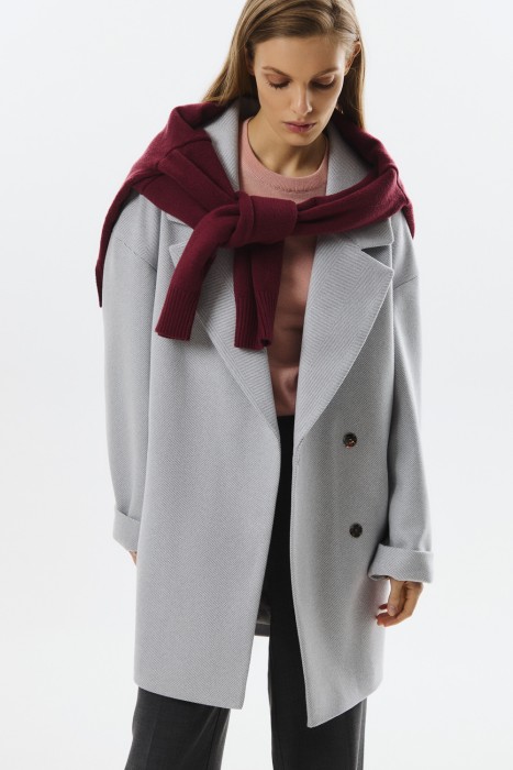 укороченное пальто от бренда снежная королева вид слева