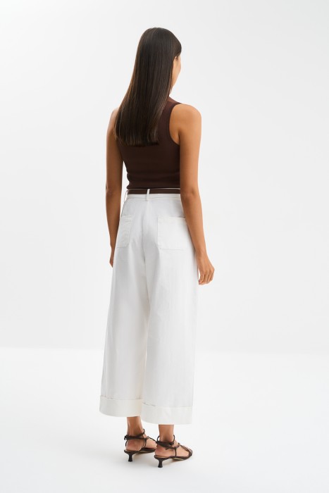 укороченные брюки из хлопка по цене 2350 руб вид справа