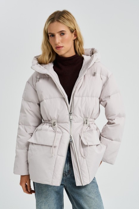 укороченный пуховик с капюшоном 771253003 фотография