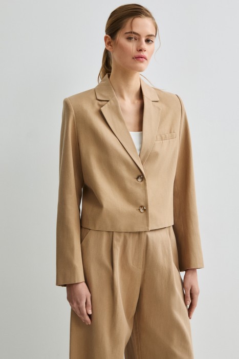 укороченный жакет от бренда снежная королева вид слева