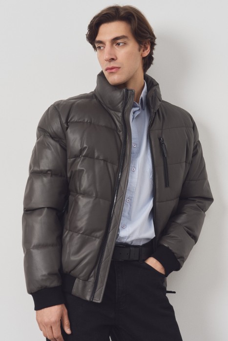 утепленная кожаная куртка 783690003 фотография