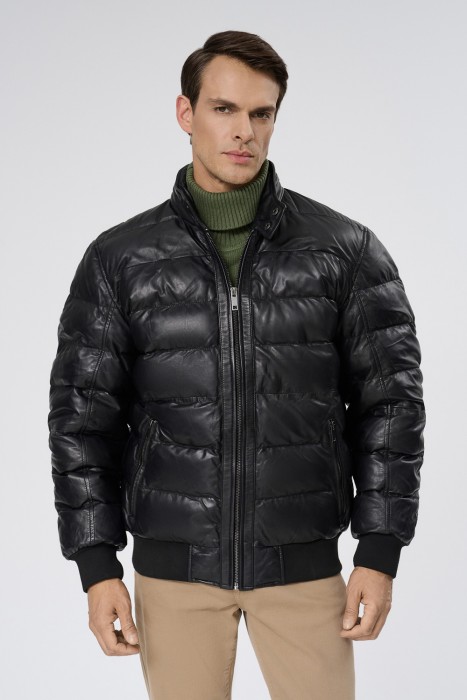 утепленная кожаная куртка 722397003 фотография