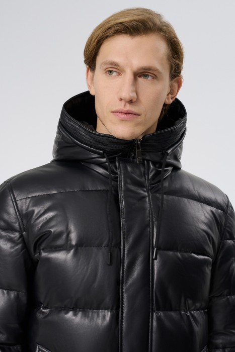 утепленная кожаная куртка из россии вид сбоку