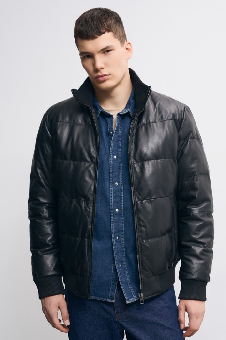 утепленная кожаная куртка 771809003 фотография