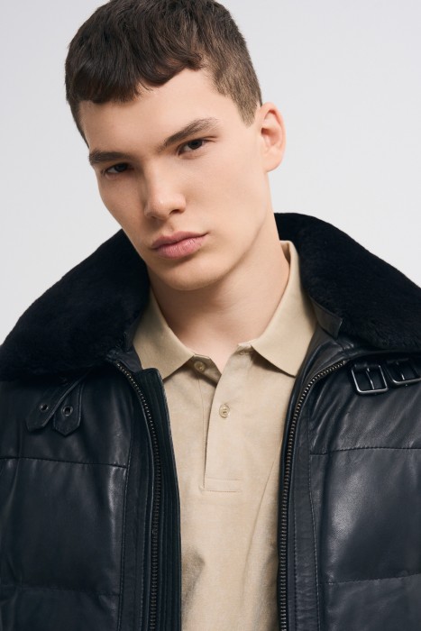 утепленная кожаная куртка из россии вид сбоку