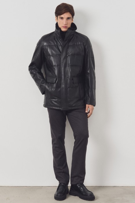 утепленная кожаная куртка 771804003 фотография