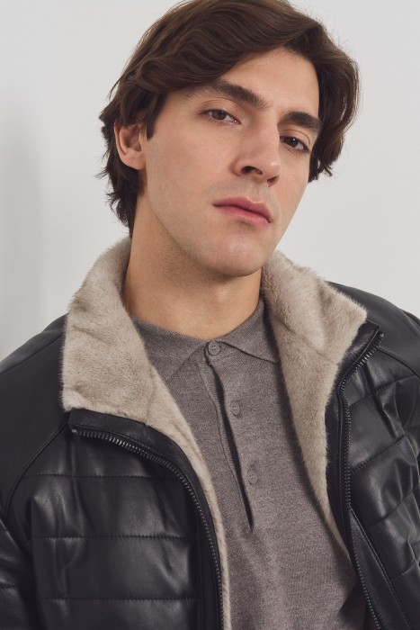 утепленная кожаная куртка из россии вид сбоку