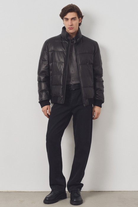 утепленная кожаная куртка 783610003 фотография