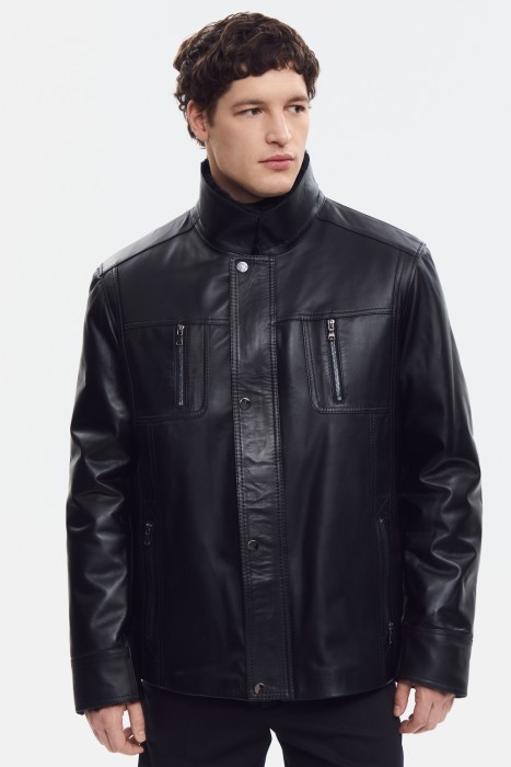 утепленная кожаная куртка 795138003 фотография