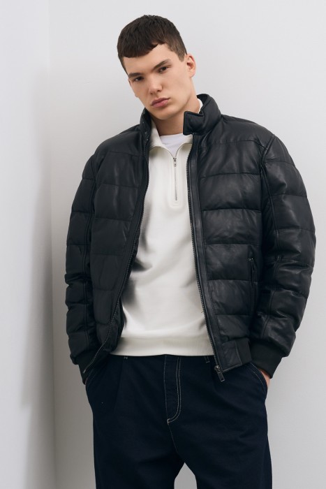 утепленная кожаная куртка 771795003 фотография