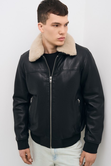 утепленная кожаная куртка 771464003 фотография