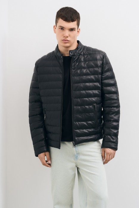 утепленная кожаная куртка 771693003 фотография