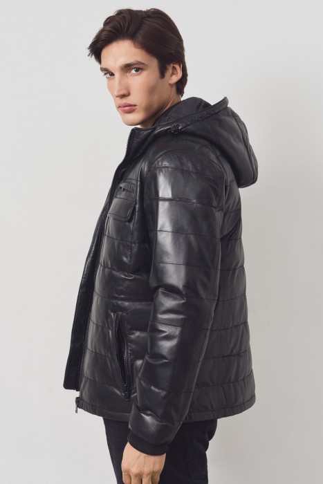 утепленная кожаная куртка из россии вид сбоку
