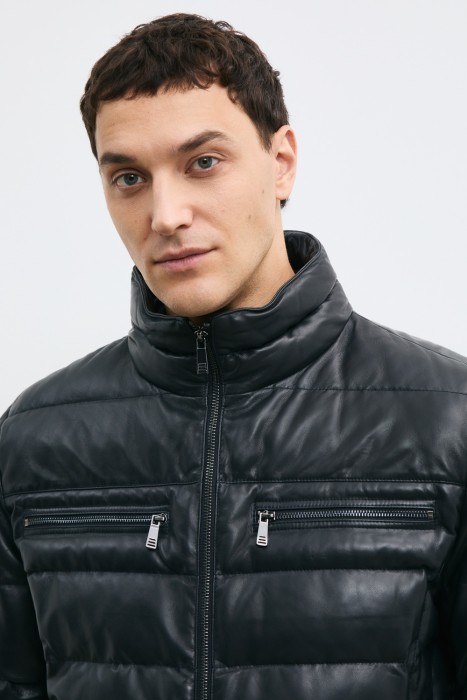 утепленная кожаная куртка из россии вид сбоку