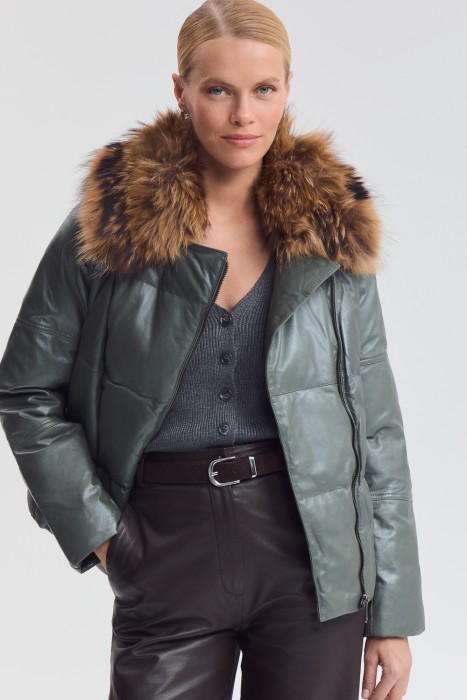 утепленная кожаная куртка 776285003 фотография