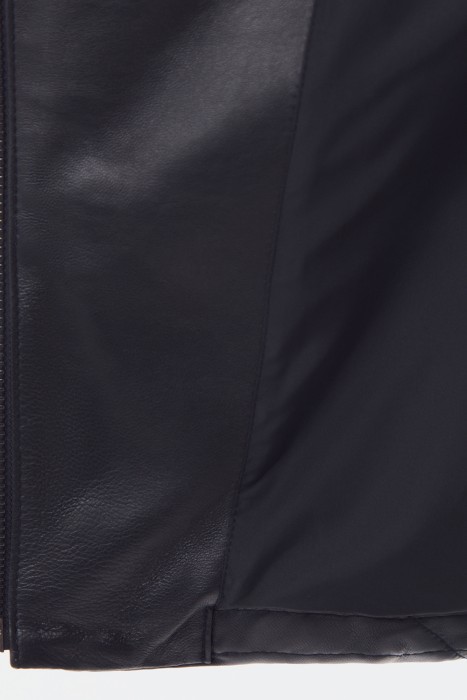 утепленная куртка из натуральной кожи с поясом из россии вид сбоку