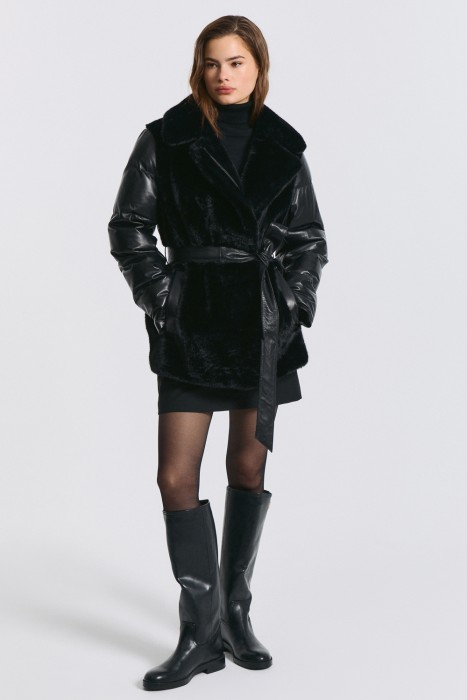 утепленная куртка из натуральной кожи 778236003 фотография