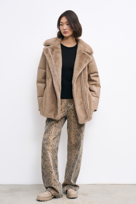 утепленная куртка из натуральной кожи 778239003 фотография