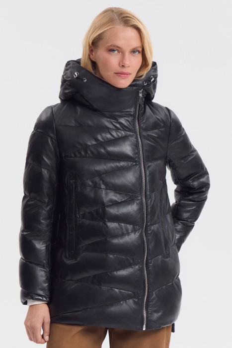 утепленная куртка из натуральной кожи 776274003 фотография