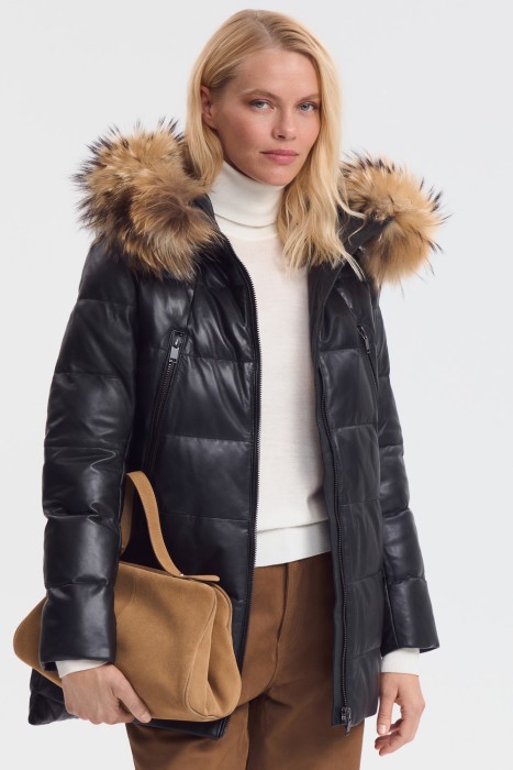 утепленная куртка из натуральной кожи 776288003 фотография