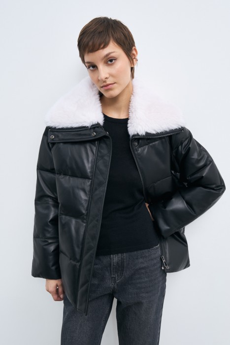 утепленная куртка из натуральной кожи 778143003 фотография