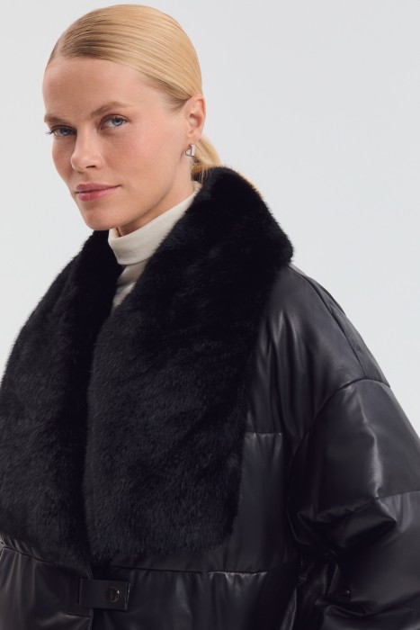 утепленная куртка из натуральной кожи по цене 13040 руб вид справа