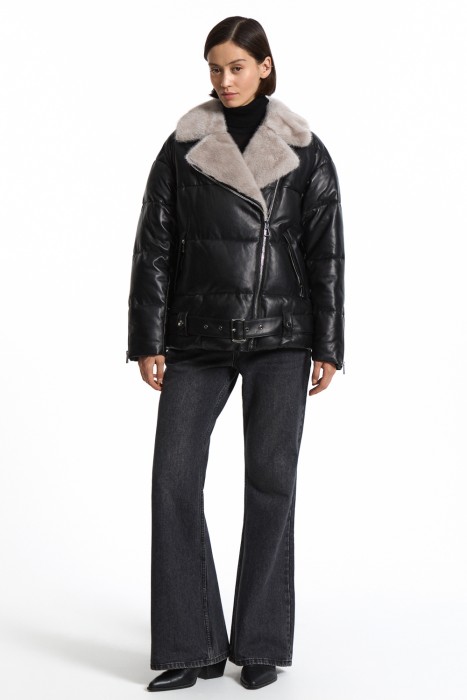 утепленная куртка из натуральной кожи 778241003 фотография