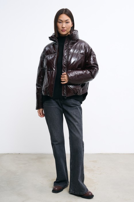 утепленная куртка из натуральной кожи 777242003 фотография