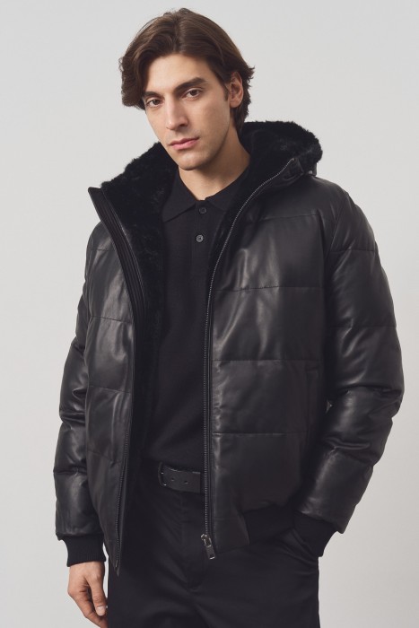 утепленная куртка из натуральной кожи 783687003 фотография