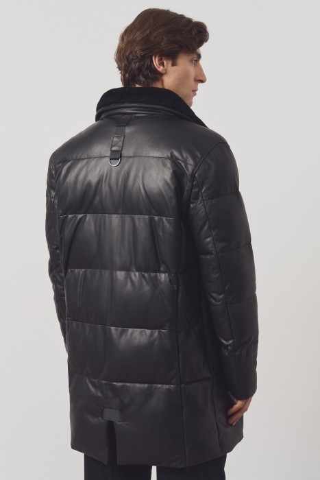 утепленная куртка из натуральной кожи по цене 11000 руб вид справа