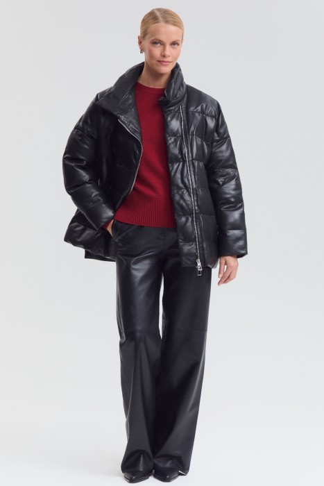 утепленная куртка из натуральной кожи по цене 10510 руб вид справа