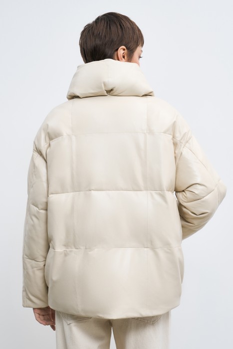 утепленная куртка из натуральной кожи по цене 9700 руб вид справа