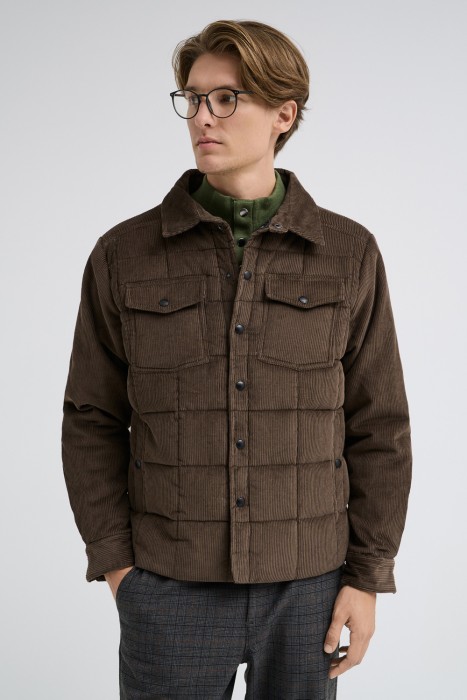 утепленная куртка из вельветовой ткани от бренда снежная королева вид слева