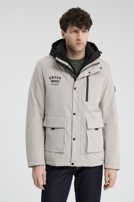 утепленная куртка с капюшоном 713291003 фотография