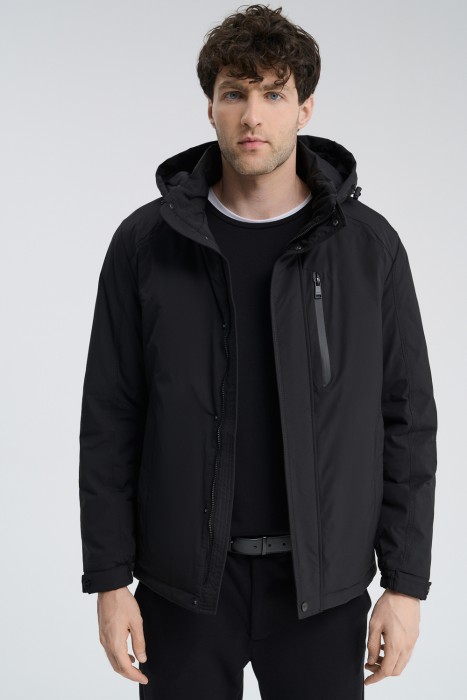 утепленная куртка с капюшоном от бренда снежная королева вид слева