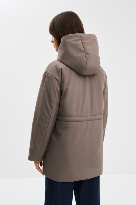 утепленная куртка с капюшоном по цене 6130 руб вид справа