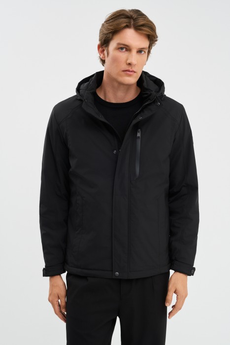 утепленная куртка с капюшоном от бренда снежная королева вид слева