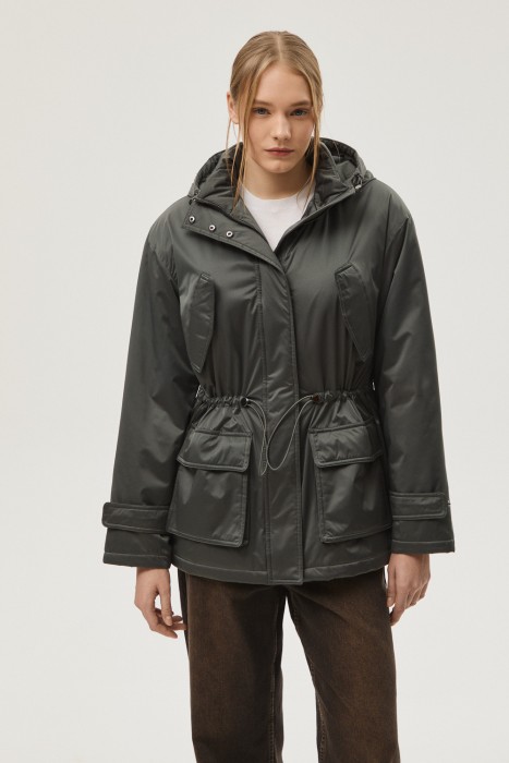 утепленная куртка с капюшоном 807399003 фотография