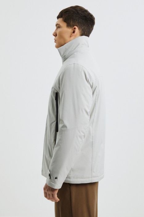 утепленная куртка с капюшоном от бренда снежная королева вид слева